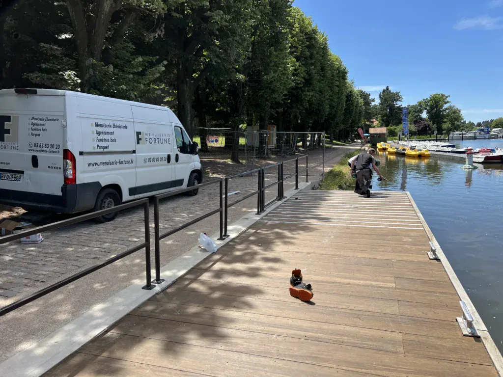 Embarcadère Metz - platelage bambou